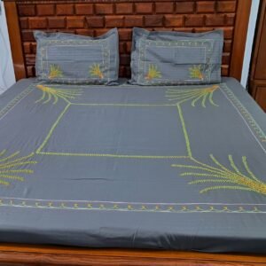 Hand embroidered cotton bedsheet mat N More