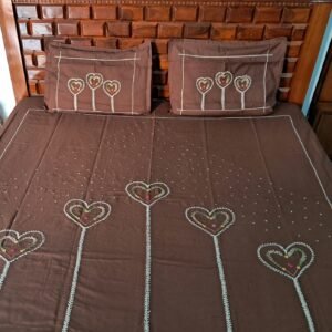Heart design handmade bedsheet