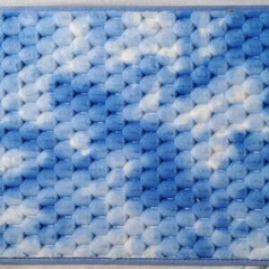 Ombre Honeycomb Bath Mat | Soft & Non-Slip Blue Bathroom Rug