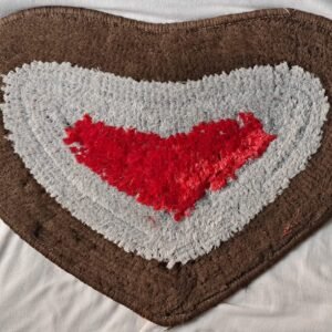 Handmade Heart Shaped Cotton Rug – Decorative Floor Mat for Bedroom & Living Room