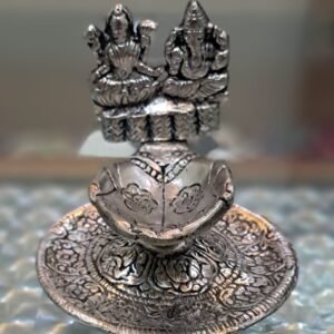 Handcrafted Brass Lakshmi Ganesh Diya for Puja and Home Decor – Antique Finish by Mat N More