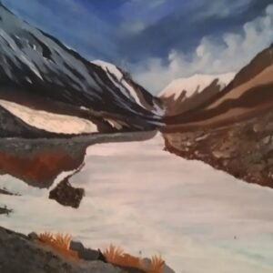 Buy Handmade Mountain Landscape Painting | Snowy River Valley Canvas Art | Mat N More