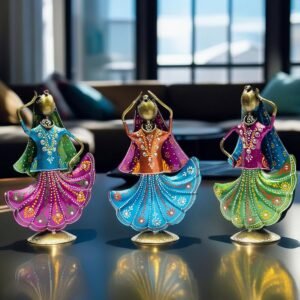 KRAFTSKALA Rajasthani Metal Dancing Doll Figurines Set of 3 – MatNMore
