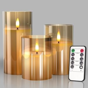 Amazon Basics Flameless LED Candles Set of 3 – Remote & Timer