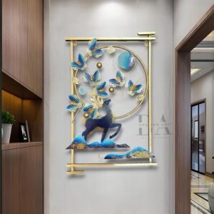 Luxury metal wall art decor modern abstract iron wall hanging sculpture for living room wall decoration