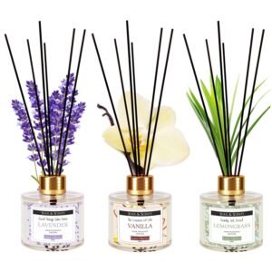 Soul & Scents glass lavender vanilla lemongrass reed diffuser home fragrance 120ml